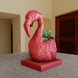 FLAMINGO-bust-planter.png Flamingo bust planter pot flower vase 3d print stl file