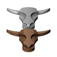 BULL-head-sculp-02.JPG Minimalist Bull head relief for plaster and woodworking 3D print model