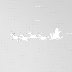 santasled1-3.png STL file Santa and Sled, Flying Reindeer, Outline, Silhouette, Projection Image, Holiday Scene・Model to download and 3D print, drakoniccreations