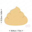 poop~7.25in-cm-inch-cookie.png Poop Cookie Cutter 7.25in / 18.4cm