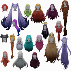 00.png 20 STYLIZED FEMALE HAIR MODELS PACK 3