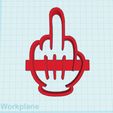 MiddleFinger.jpg Cortador de biscoitos com o dedo médio em forma de desenho animado