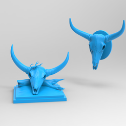 untitled.77.png 3D file Cow Skull. 2 model stl! Desert skull (with scorpion) and Wall Trophy.・3D print model to download