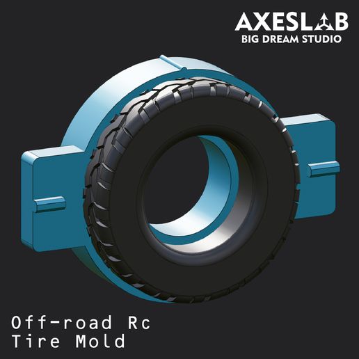 Off-Road RC Tire Mold System - 115mm Crawler & Monster Truck Tire Casting Tool (STL / OBJ / STEP / Parasolid)
