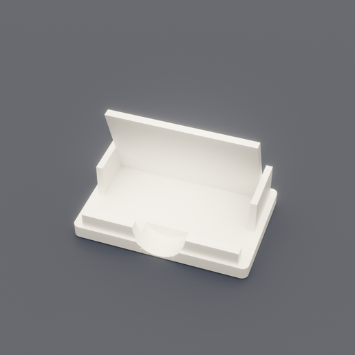 Business Card Stand - Angled Desk Display Holder for 89mm Cards with Front Lip 3D model