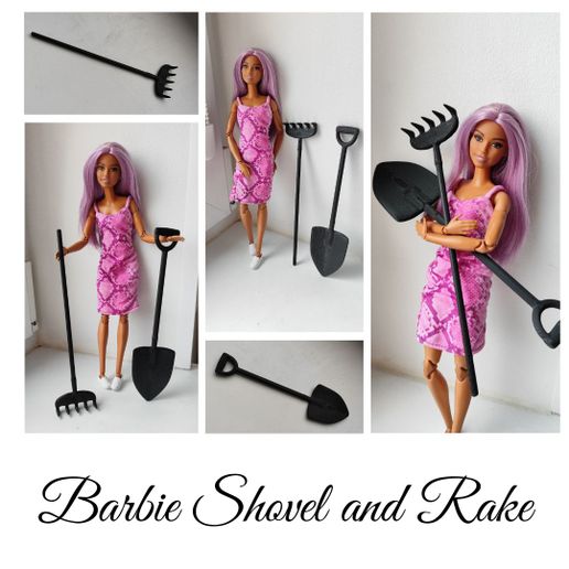 STL file Barbie Shovel and Rake 1:6 🧸 ・3D printing idea to download・Cults