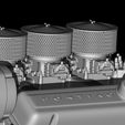 05.jpg Motor Pontiac 455 v8 Tri-Power 24ª e 18ª escala Impressão 3d de peças completas e separadas também