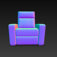 07.png 带杯架的现代躺椅 - 3D 模型