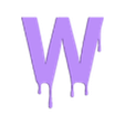 W.stl Spooky Blood Dripping Halloween Letter Set (3D Models and Source SVGs)