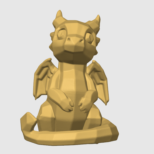 Bébé Dragon Low Poly – Figurine Décorative & Facile à Imprimer