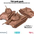 T34-1.jpg T34 tank pack, 76 and 85mm - 28mm