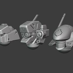 Tau Heads.jpg Free STL file Tau Crisis suit alternative heads - Armored Core・3D printer design to download, Red-warden-miniatures