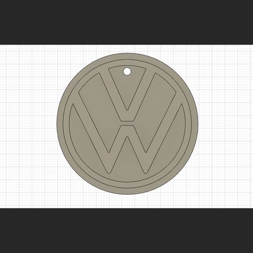 2.jpg Télécharger fichier STL Porte-clés avec logo Volkswagen • Modèle à imprimer en 3D, Daire