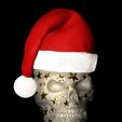 Weihnacht-skull-Stars.jpg Skull - Skull with stars and Christmas cap Cap