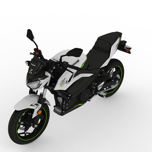 Kawasaki Z e-1 2025 Electric Naked Motorcycle – Detailed Miniature Model for Display & Easy Printing