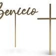 topper-benicio-1.png Cake Topper + Topper Cross Front Cross Benicio / Communion or Baptism