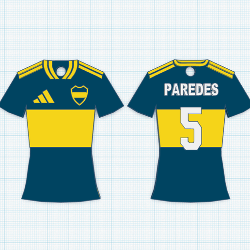 👕 Llavero camiseta Boca Juniors 2025 (Paredes Personalizable