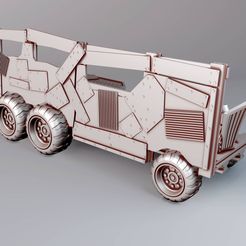 OrkGate_Front.jpg STL file Truck Gate - moving barricade for Warhammer40K/Necromunda/scifi games・3D printer model to download