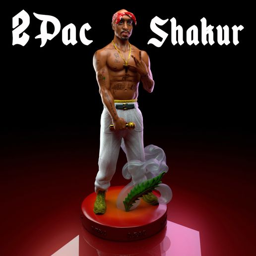 🎨 TuPac Shakur -THe Legend Of Rap- 25 cm・ 3D File for ・Cults
