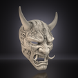 untitled310.png Oni Demon Mask STL – Horned Dark Fantasy Mask 3D Print Model