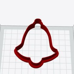 Bell.jpg Archivo STL Sello y cortador de FONDANT Y COOKIE de la campana de Navidad para hornear・Diseño para descargar y imprimir en 3D, DGD