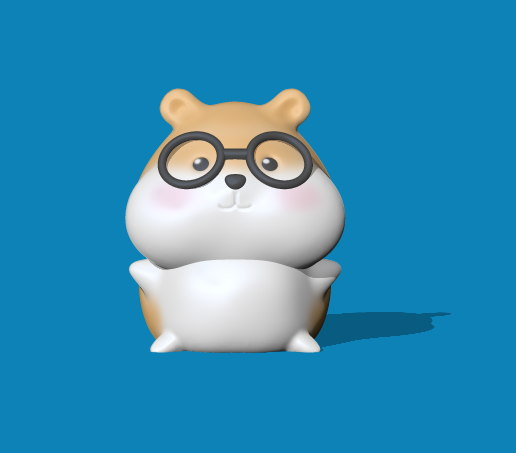 Hamster with glasses - 3D model önizlemesi