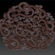NineChineseDragons1.jpg nine Chinese traditional dragons model of bas-relief for cnc