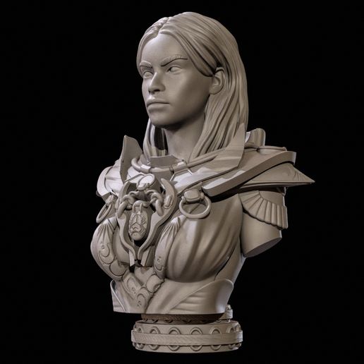 Preview.jpg Busto Guerrero de Fantasía 2 High Poly para impresión 3D