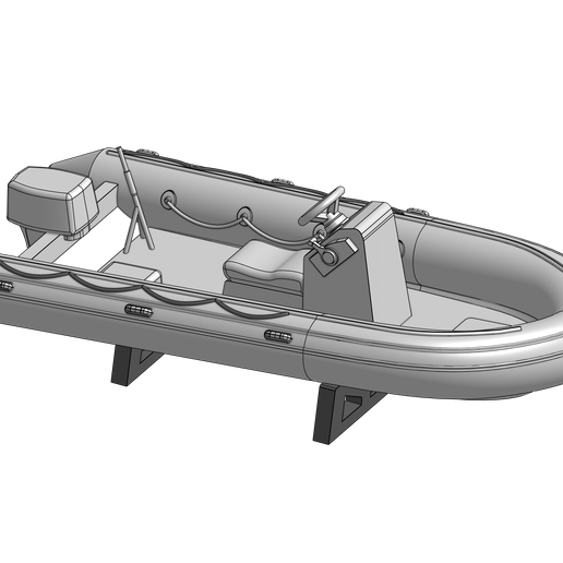 🛥️ RIB boat, zodiac 5m 1/350, 1/700・ STL File for 3D printing・Cults