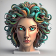 GOPGOHA-9.4._clea.png 2235 Medusa Gorgon Head 3D Model, witch, werewolf, character, cat, bat, monster, troll, snake, fox, minimalist, miniature, figurine, collectible, fantasy, gorgon, decorative, Halloween, serpent, STL