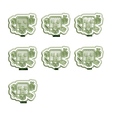 cutter_patterns.png Découpeur de biscuits Minecraft Creeper - Fichiers STL à imprimer en 3D pour le plaisir de cuisiner