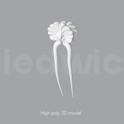 Hair_Pins_2.png Hair Pin  3D Model for Resin Printing (Digital Download)