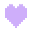 Pixel Heart Half Keychain.stl MINECRAFT HEART HALF KEYCHAIN