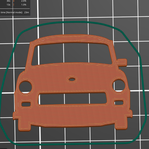 Trabant 601 key silhouette 3D model