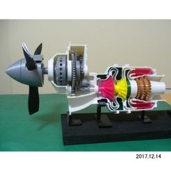 Engine-000.jpg Download STL file Turboprop Engine, for Business Aircraft, Cutaway • 3D print design, konchan77