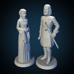 Eddard_Catelyn.jpg STL file Catelyn and Eddard Stark 3D print model・Design to download and 3D print, Mendeleyev