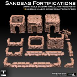 sandbags-lineup-insta-promo.jpg 3D file Sandbag Fortifications・3D print design to download