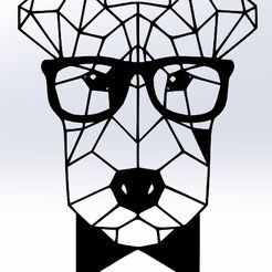 lineart-polygon-dog-with-glasses-cliparts.jpg STL-Datei Lineart Polygon Hund mit Brille Cliparts・Design für 3D-Drucker zum herunterladen
