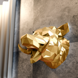 1111.png wild boar wall mount low poly decor STL
