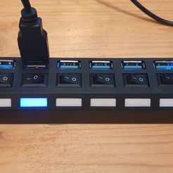 Images-323861644.jpg STL file 7 Port USB 3.0 Hub holder・3D print model to download