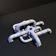 Block.png Modular Sci-Fi Industrial Pipes block – Futuristic Pipeline Terrain for Wargames & Tabletop (28–32mm Scale)