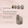 Cover-9.png Circle Pen Pot 1 STL File - Digital Download -4 Sizes- Homeware, Minimalist Modern Design- Make Up Brush Holder