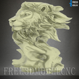 2.png LION Head Bust 3D STL Model for CNC Router Engraver Carving Machine Relief Artcam Aspire cnc files ,Wall Decoration