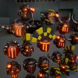 heads1.jpg STL-Datei Warriors of Iron Heads und MK 3-Schulterpolster・3D-Druck-Idee zum Herunterladen