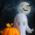 Diaroma_BooBooPumpkin01.png BooBoo Ghosty 👻 & Fearlykin 🎃 - Diorama de diversão do Dia das Bruxas | STL exclusivo