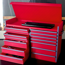 00000.png 1/10 Scale 3D Printed Tool Box with Customizable Drawer Sizes - Perfect for Your Miniature Garage!