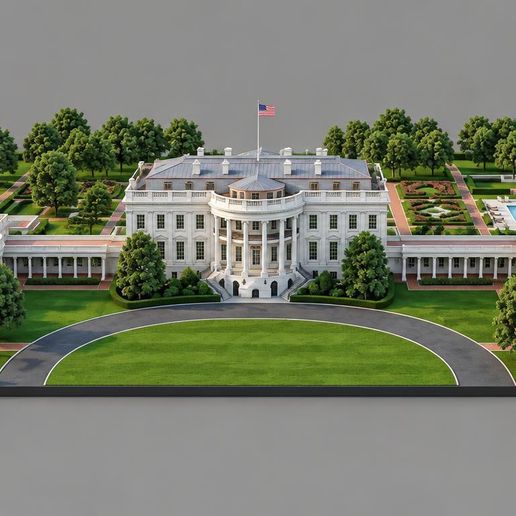 White House Complex Architectural Exterior 3D Model