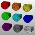 9_rings_display_large.jpg Free STL file Lantern corps rings・Template to download and 3D print