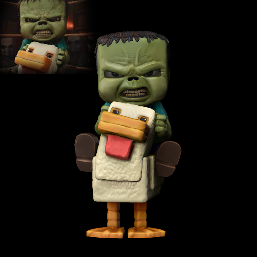 chickenjockey6.png Chicken Jockey Minecraft Movie Printable STL
