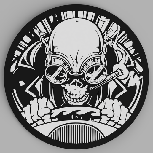 STL file Skull driver coaster 💀 (3MF)・Model to download and 3D print・Cults